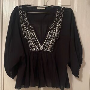 Tularosa Black Embellished Blouse